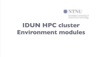 Environment modules on IDUN HPC cluster