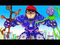 Giant Nick Hulkbuster rescue Police City vs Giant Zombie Alien and Siren Head - Scary Teacher 3D