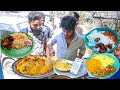 Cheapest RoadSide Unlimited Meals | Indian Street Food | #Meals #Vegmeals #NonVegMeals