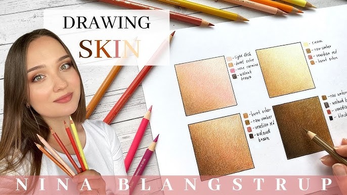 Skin tones colouring pencils 12 pcs - Hautfarben