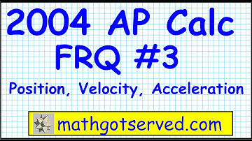2004 ap calculus FRQ free response questions #3 a particle moves along the y axis so that its veloci