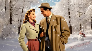 December 1947, a great Winter day through the falling snow ❄ ASMR (vintage oldies music playlist)