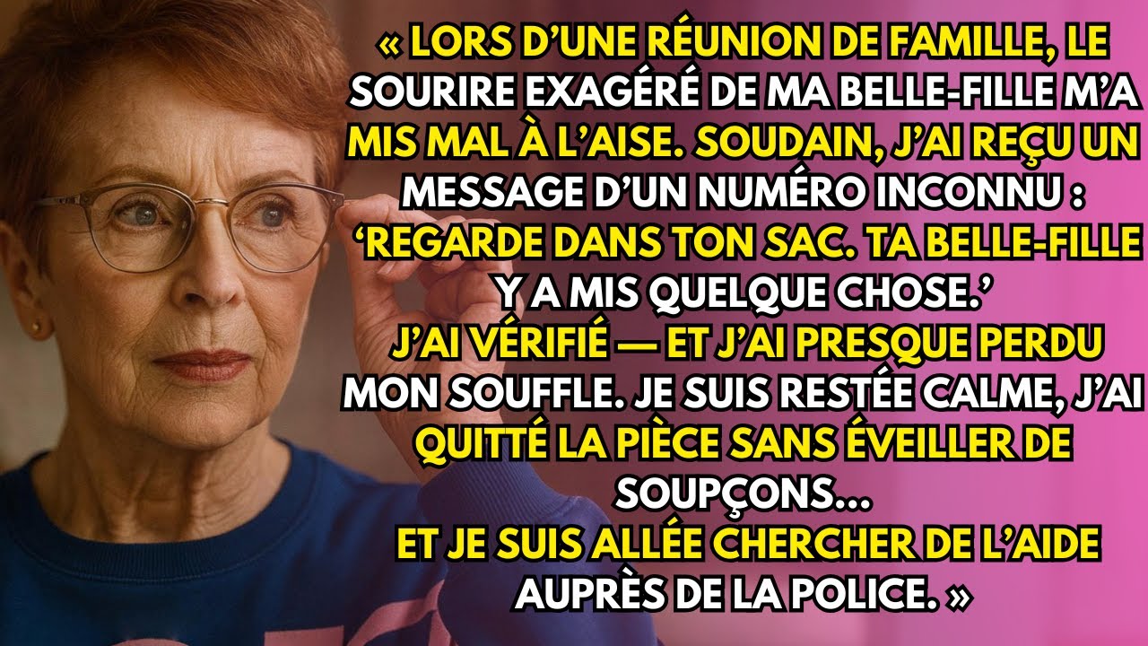 Sur le téléphone: Vérifie ton sac, ta belle-fille a caché quelque chose.' Je suis allée à la police…