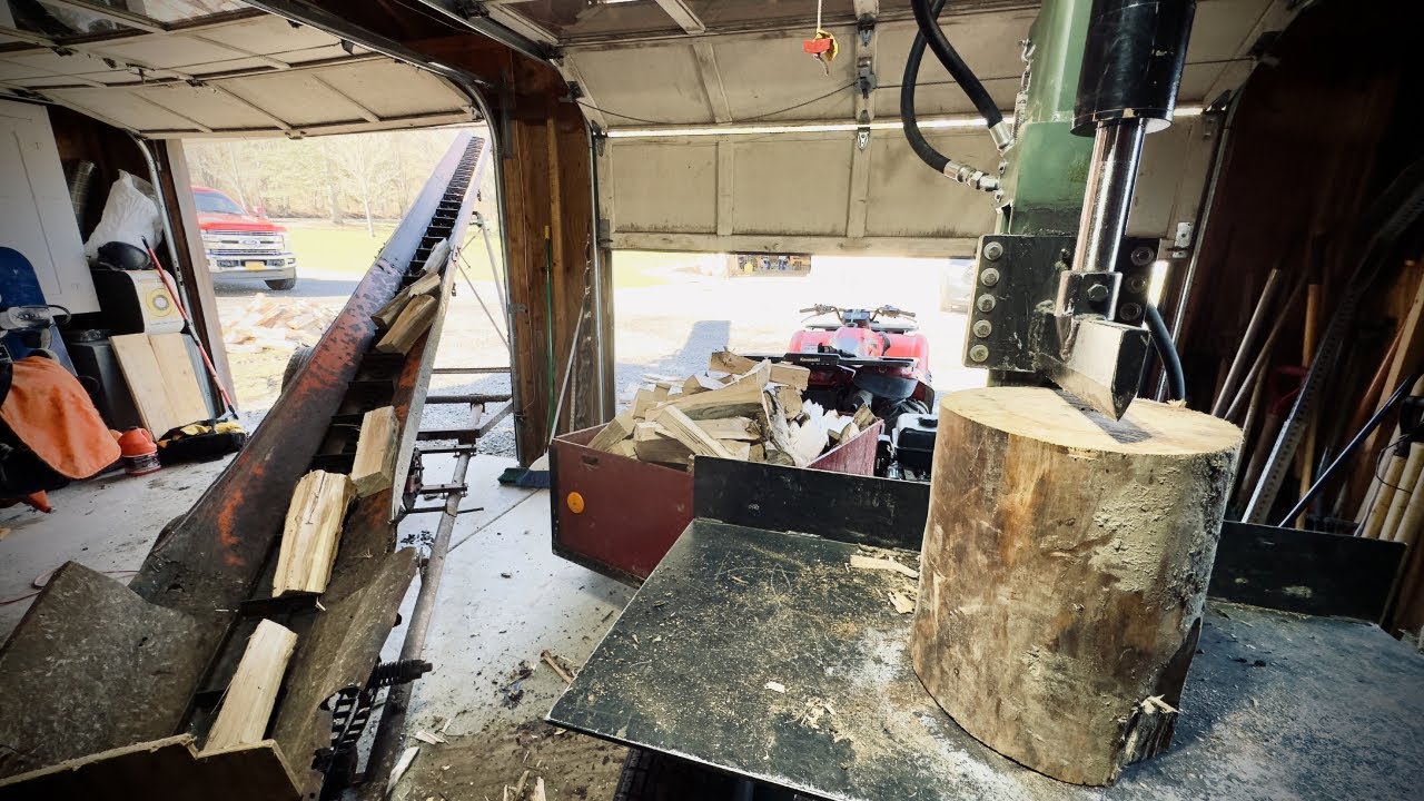 Vertical Log Splitter with Conveyor YouTube