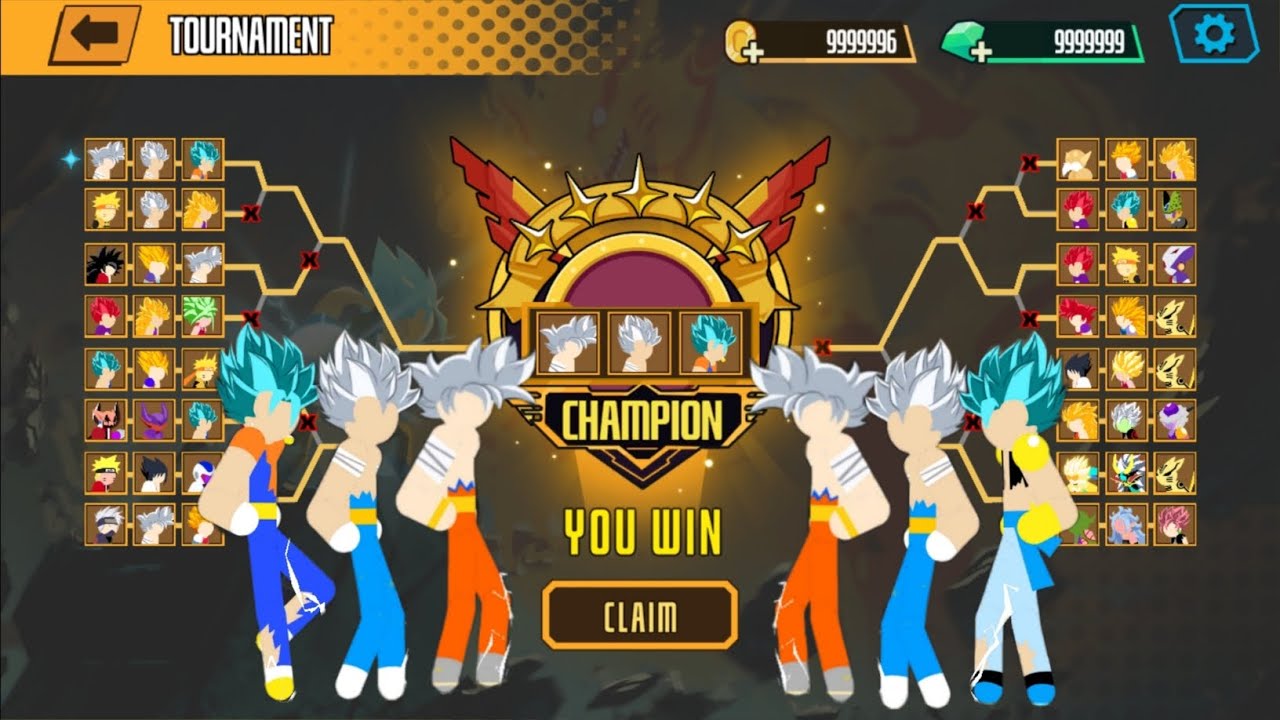 Stickman Dragon Fight Tournament of Goku, Vegito, Beerus, Gogeta, Gohan