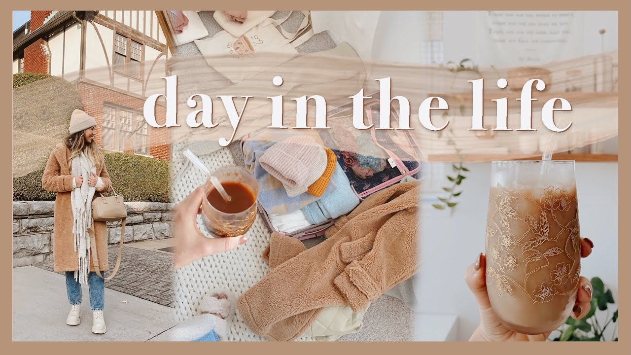 DAY IN THE LIFE | pack & prep with me for a road trip, thrift haul ...