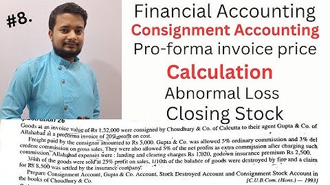 #8 | Consignment Accounting | invoice price | Solution with full Concept |