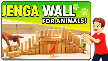 Building a Jenga Wall for Animals! Fun and Interactive Habitat Ideas 🐵🐔🐶🐷