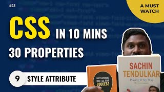 Part 9 | 30 HTML Style Attributes OR CSS Properties in 10 Mins | CSS Tutorial For Beginners