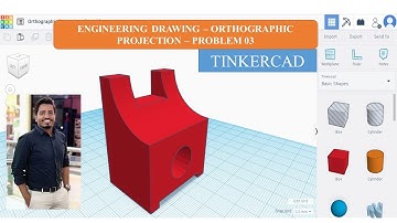 Engineering Drawing | Orthographic Projection Prob - 03 | TINKERCAD | Learn with nikhil
