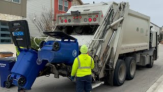 A Very Unique Mack LR Pak Mor Rear Loader Garbage Truck Packing Austin Recycle