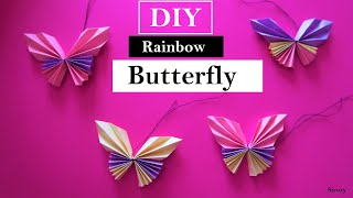 RAINBOW BUTTERFLY | DIY PAPER BUTTERFLY ORIGAMI | HOW TO MAKE PAPER BUTTERFLY
