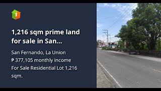 1,216 sqm prime land for sale in San Fernando City, La Union