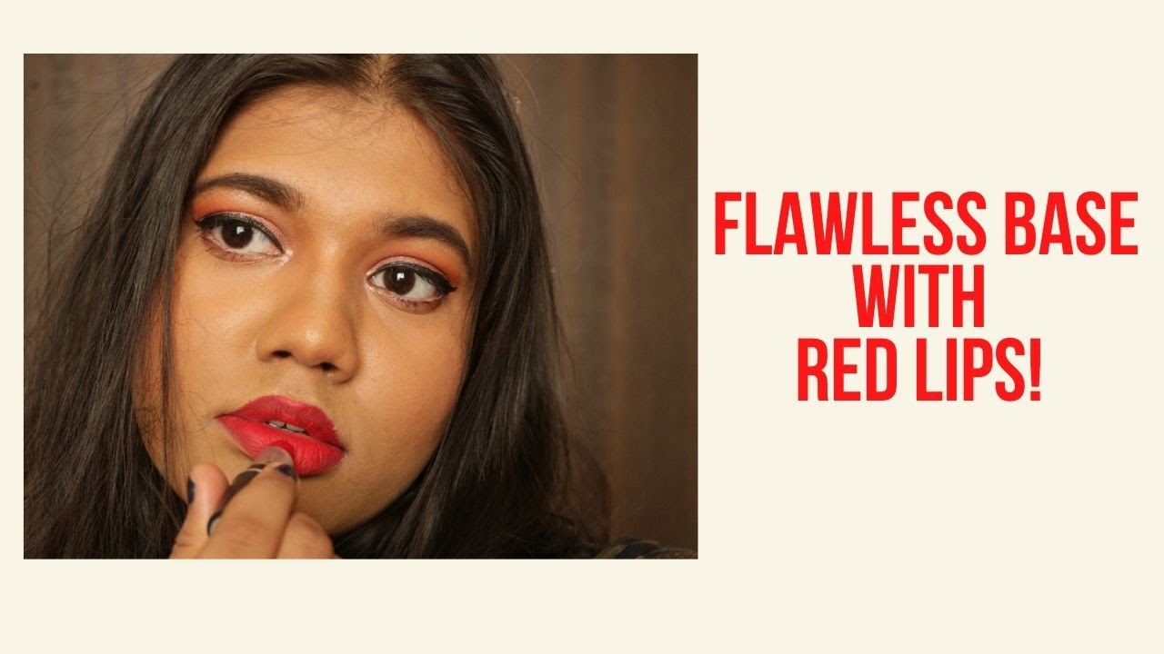 Flawless base and eye makeup to pair with Red lips | MAC Lipstick (Ruby Woo) |Alekhya Parameswaran
