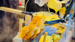 Amazing Egg Waffles(Egg Puff, Eggette) of Jiufen, Taiwanese Street Food, 九份美食- 雞蛋仔
