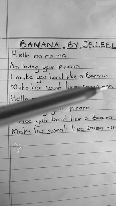 Banana by Jeleel song lyrics