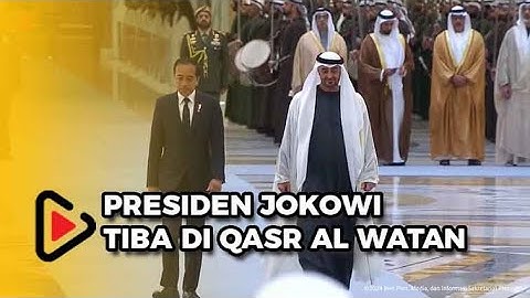 Presiden Jokowi Disambut Upacara Kenegaraan di Qasr Al Watan