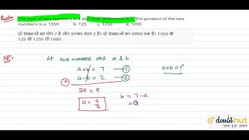 "The sum of two numbers is 7 and their difference is 2. The product of the two