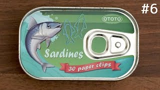 魚のペーパークリップ缶詰め。SARDINE PAPER CLIPS Paperclips & Dispenser