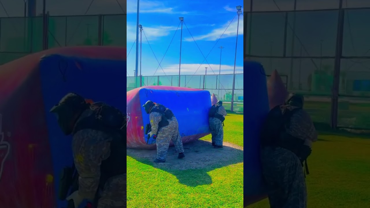 US SOLDIERS HAVING FUN WITH PAINTBALL KUWAIT