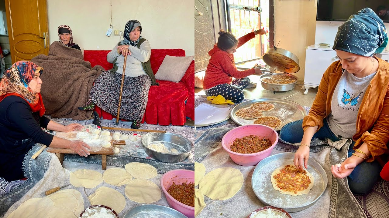 YENİ EV TANDIRI KÖY EKMEĞİ YAPIMI LAHMACUN YAPIMI | Nenem'in Köy Evi Çoban Hayatı