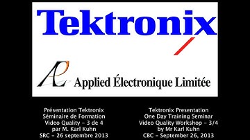 Séminaire SMPTE - Tektronix Video Quality Measurement (3/4) | SMPTE Montréal/Québec
