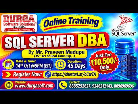 SQL SERVER DBA Online Training @ DURGASOFT