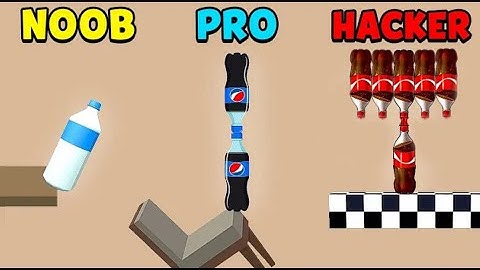 NOOB vs PRO vs HACKER in bottle flip 3d