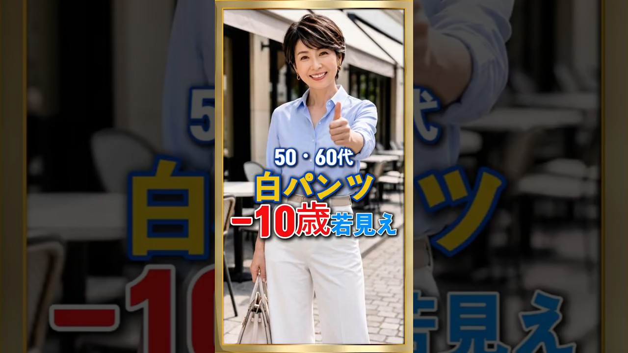 50・60代 白パンツ こう着れば 10歳若見え