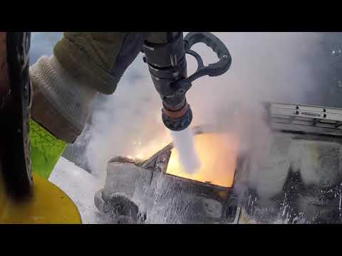 Firefighters on Engine 220 and Engine 209 Battle Van Fire