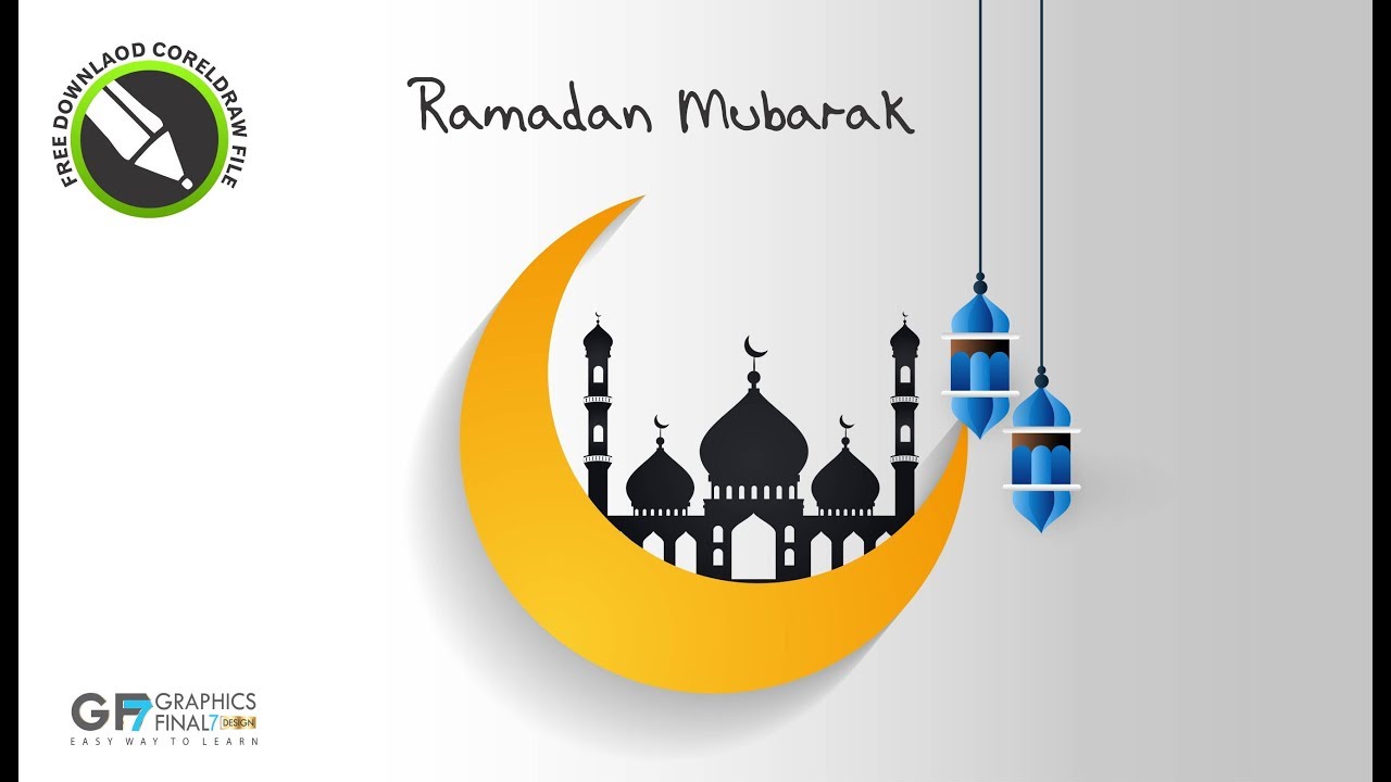 How to design RAMADAN KAREEM CorelDraw | Beautiful Ramadan Kareem Mubarak | Ramadan Mubarak