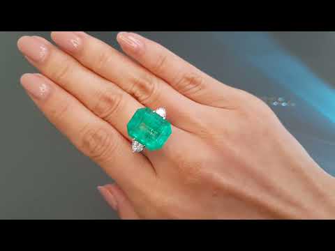 Large Vivid Green Colombian emerald 13.26 carats Video  № 4