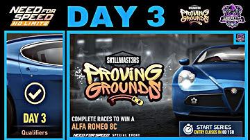 NFS NO LIMITS | DAY 3 - WINNING + TIPS - ALFA ROMEO 8C | PROVING GROUNDS EVENT