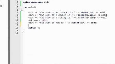 C++ Tutorial Size Of Operator