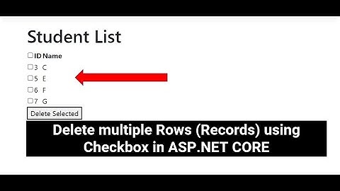 Delete multiple Rows (Records) using CheckBox in ASP.NET CORE With JavaScript