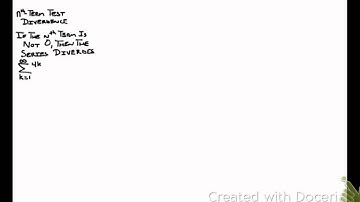 nth Term Test for Divergence