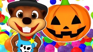 super circus 3d pumpkin smash abc color balls learn colours shapes 3d rhymes by busy beavers