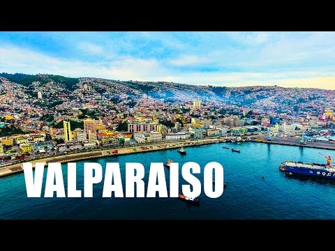 VALPARAISO - CHILE. Drone Aerial Footage - DJI Phantom 4 Drone Flying Over The City in 4k