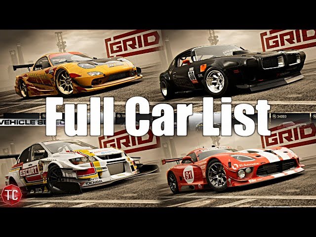 GRID Legends Car List Hub: Cars & Classes Revealed (Final List)