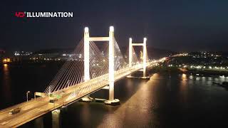 Bridge Facade Lighting Decoration By φ50 tunable white LED Pixel Lights