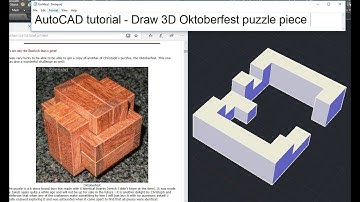 AutoCAD tutorial Draw 2D 3D Oktoberfest puzzle piece