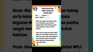 Pesan dan Kesan untuk kakak OSIS selama MPLS #mpls #merdekabelajar