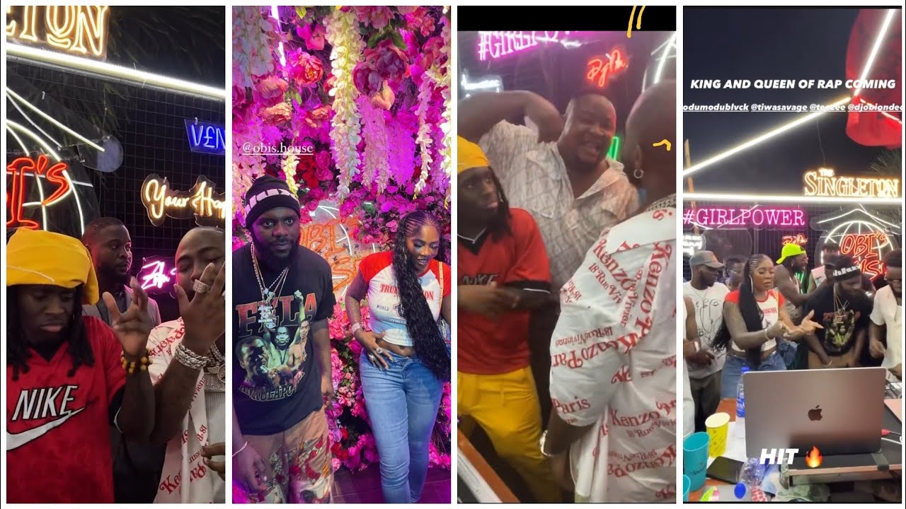 Kai Cenat,Davido,Tiwa Savage,Cubana Chief priest,Odumodu ,others shut down Obis house last night.