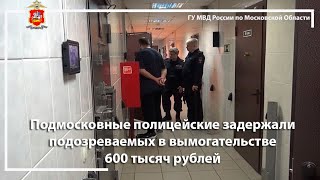 Подмосковные полицейские задержали подозреваемых в вымогательстве 600 тысяч рублей