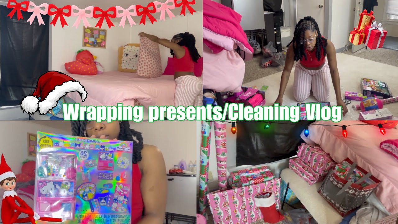 Wrapping presents/Cleaning vlogggg 🎁🧼