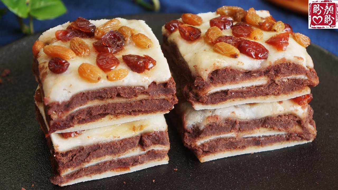 Double Ninth cake。香甜软糯的九九重阳糕，豆沙馅糯米糕，好吃不腻，老人小孩都喜欢！