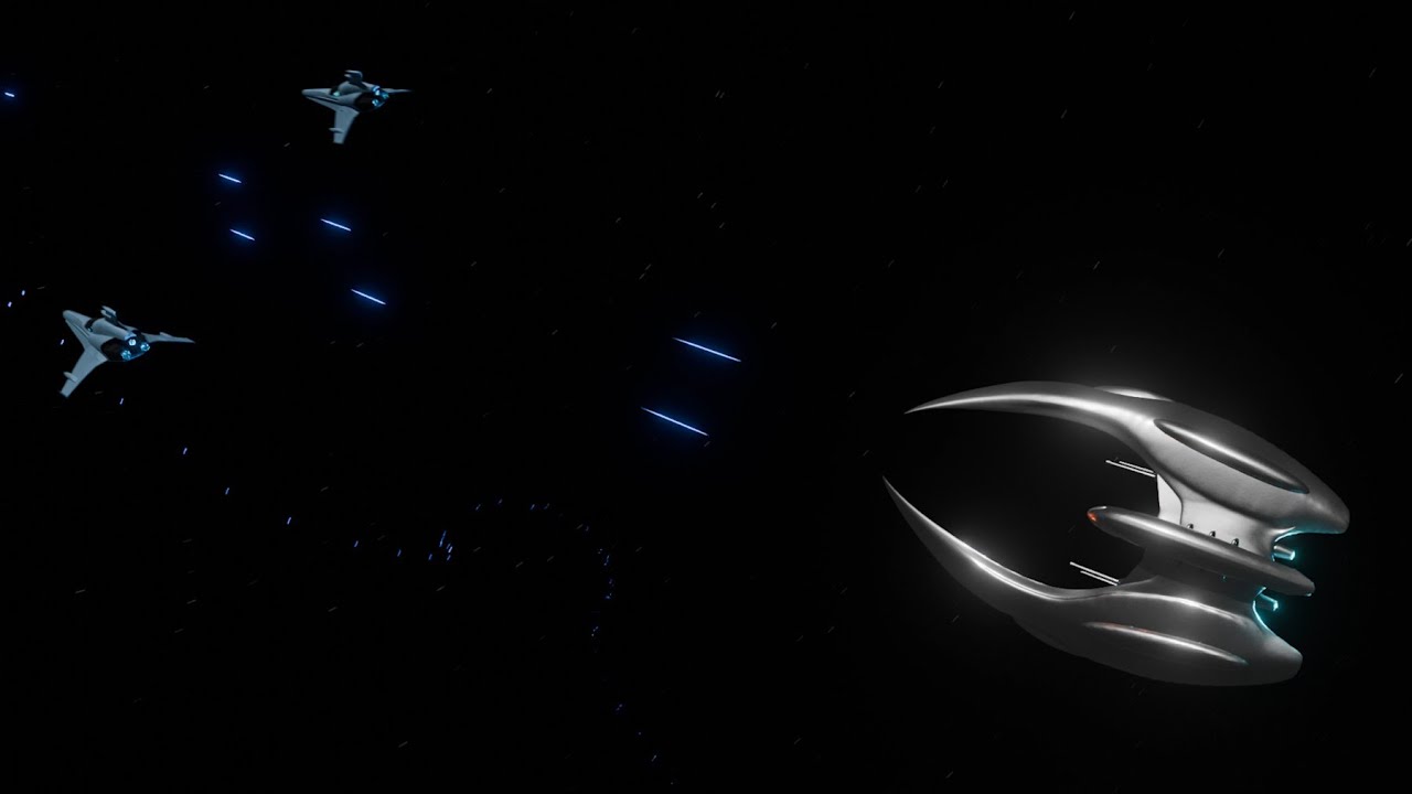 Battlestar Galactica: Fall of Caprica - Epic Cylon Raider vs Viper Dogfight & Battlestar Flyover!