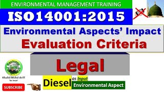 Information ISO14001 Aspects' Impact Evaluation for Diesel - LEGAL Guide