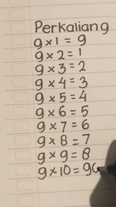 Perkalian 9  #matematika #perkaliancepat #mtk #perkalian #tutorial #fypシ #fyp