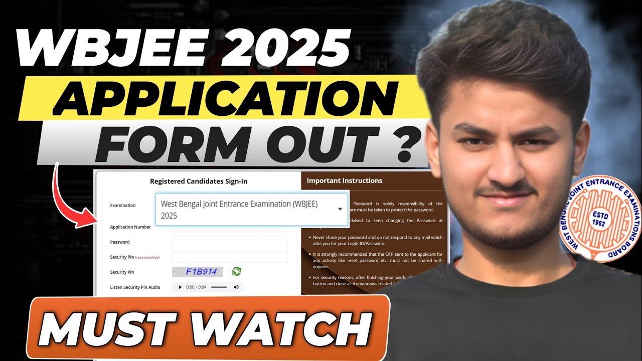 WBJEE 2025 : Application Form Out?😎 | How to fill watch in detail |Form ...
